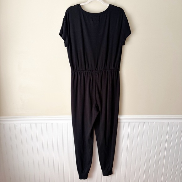 MWL Madewell | Breeze Drawstring Jumpsuit Loungewear Soft Cozy Black Medium - Picture 6 of 8